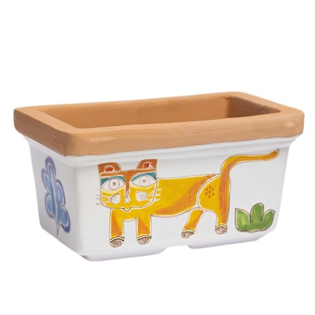 Rectangular planter Folk Cat Rectangular planter Folk Cat